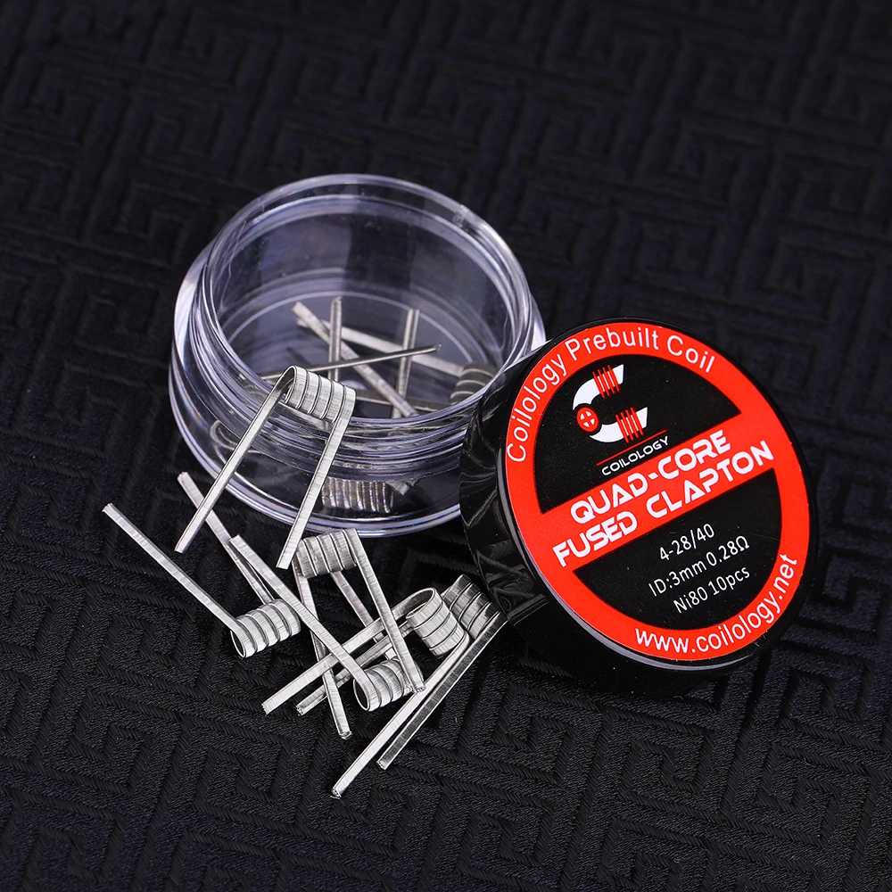10 шт./упак. Coilology Quad Core Fused Clapton готовая катушка с сопротивлением Ni80 0 28 Ом для