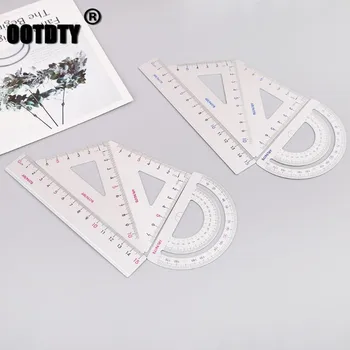 

Aluminum Alloy ruler 4Pcs/set Drawing School Supplies Set reglas patchwork Square Triangle Ruler Aluminum Alloy Protractor