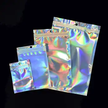 

100pcs Reusable Aluminum Foil Zip Lock Bag Recyclable Zip Party Favor Food Storage Bags
