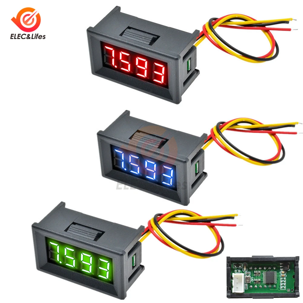 Digital LED Display 4Bit Dc 0-100V Voltmeter Panel Voltage Meter Tester Detektor 