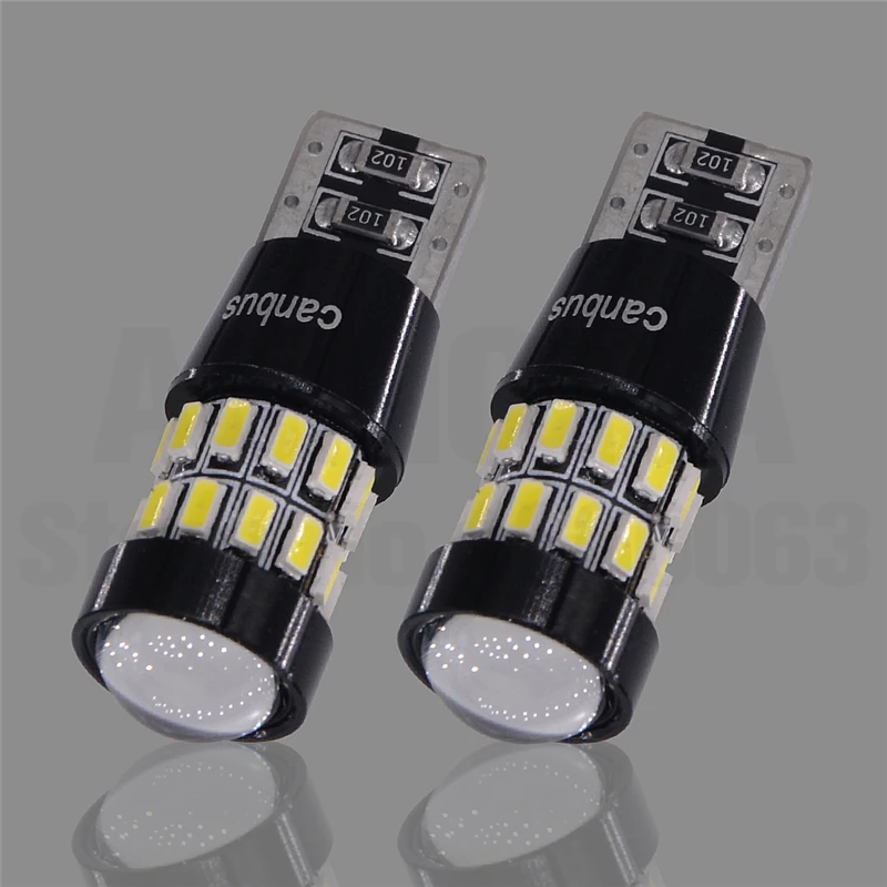 2 шт. T10 W5W светодиодный 3014 30 SMD линзы светодиодный лампочки CANBUS 194 168 белый светильник для салона Купол номерного знака светильник Светодиодные лампы 12V - Испускаемый цвет: lens