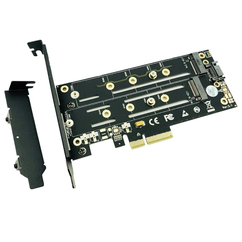 M.2 Накопитель SSD с протоколом NVME NGFF к PCI Express X4 адаптер M Key B ключ двойной интерфейс карта радиатор низкий кронштейн PCI Express 3,0 2230-22110 SSD