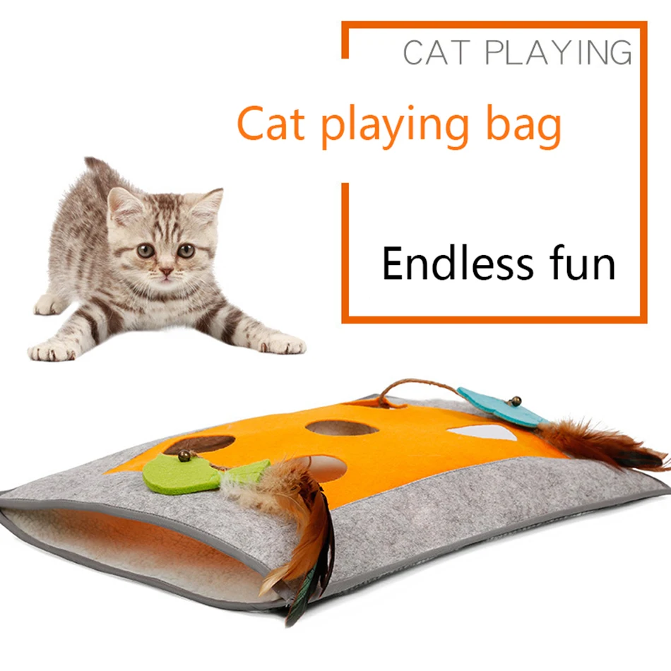 Funny Pet Bed Cat Sleeping Playing Bag Soft Mat Sack Tunnel