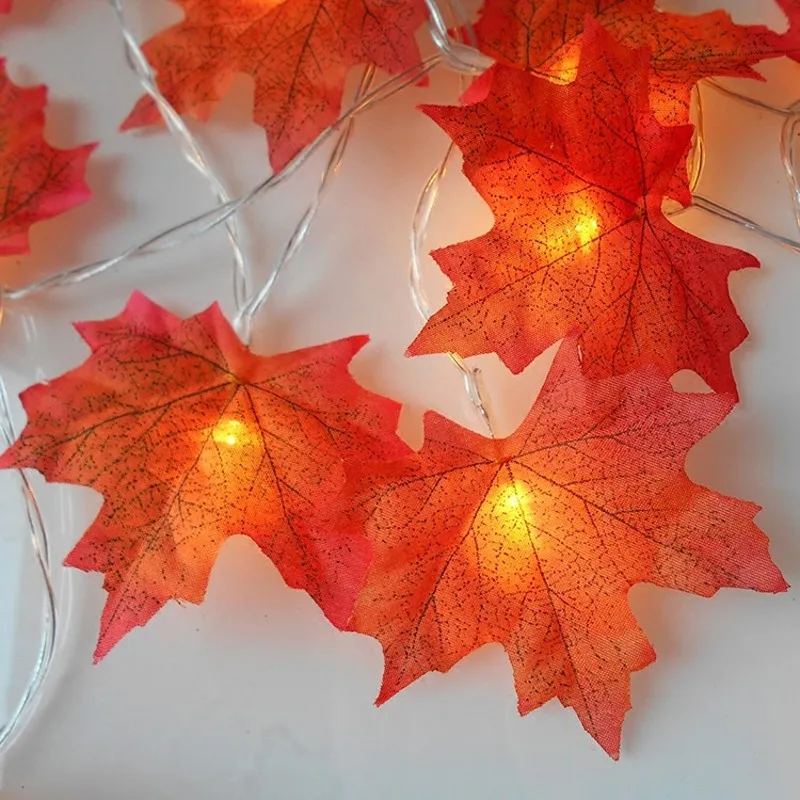 

LED Maple Light String 1.5/2/3/4M 10/20/30/40leds Battery Can Be Used For Outdoor Family Christmas Party Decoration Holiday Party New Year Garland Lamp