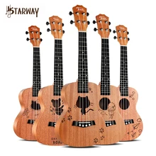 Starway mogno concerto ukulele para iniciante adulto criança tenorista soprano uke 23 Polegada 4 cordas havaí mini guitarra