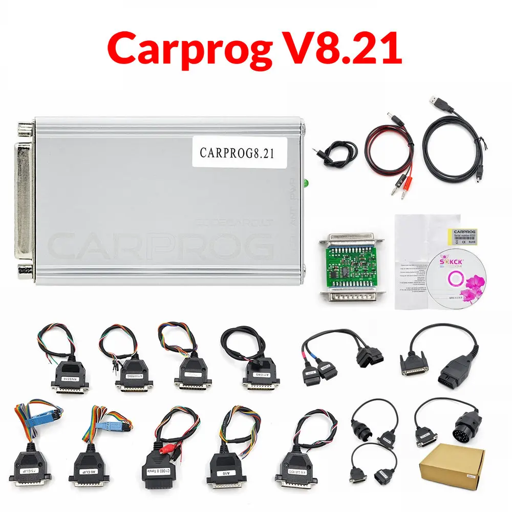 Carprog V8.21 V10.93 v10.05 Автомобильная прога ECU Чип Tunning инструмент для ремонта автомобиля Carprog программатор Carprog V8.21with все 21 Адаптеры