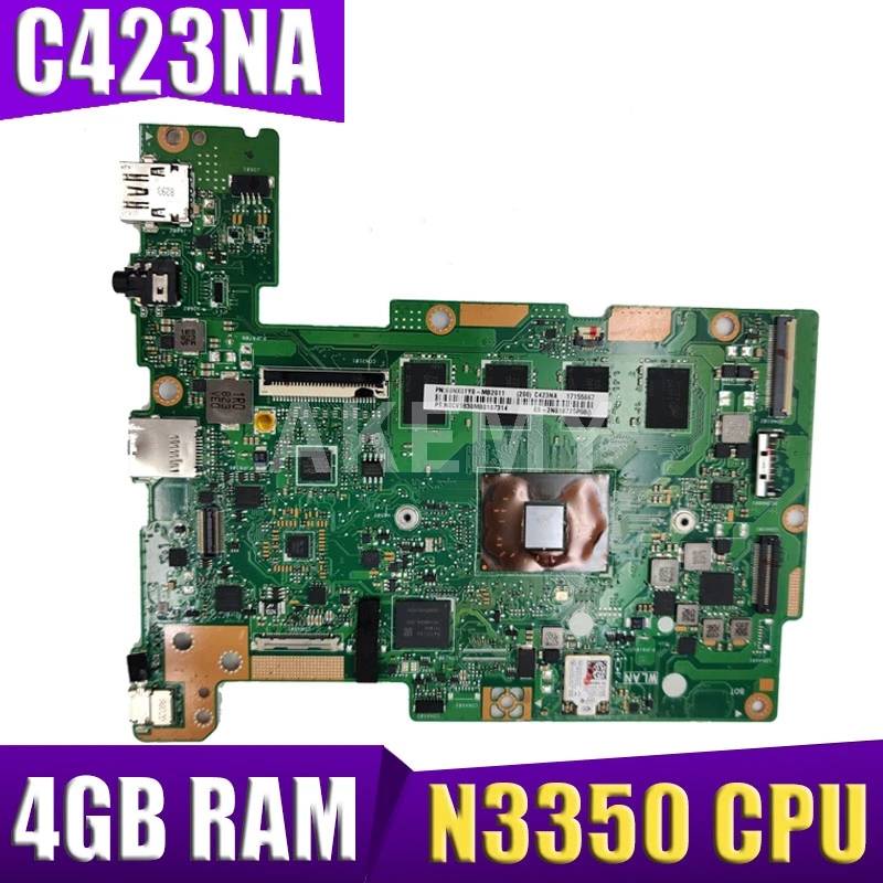 C423NA материнская плата N3350 CPU 4 Гб RAM 64 SSD для ASUS Chromebook C423N C423 C223NA ноутбука | Компьютеры