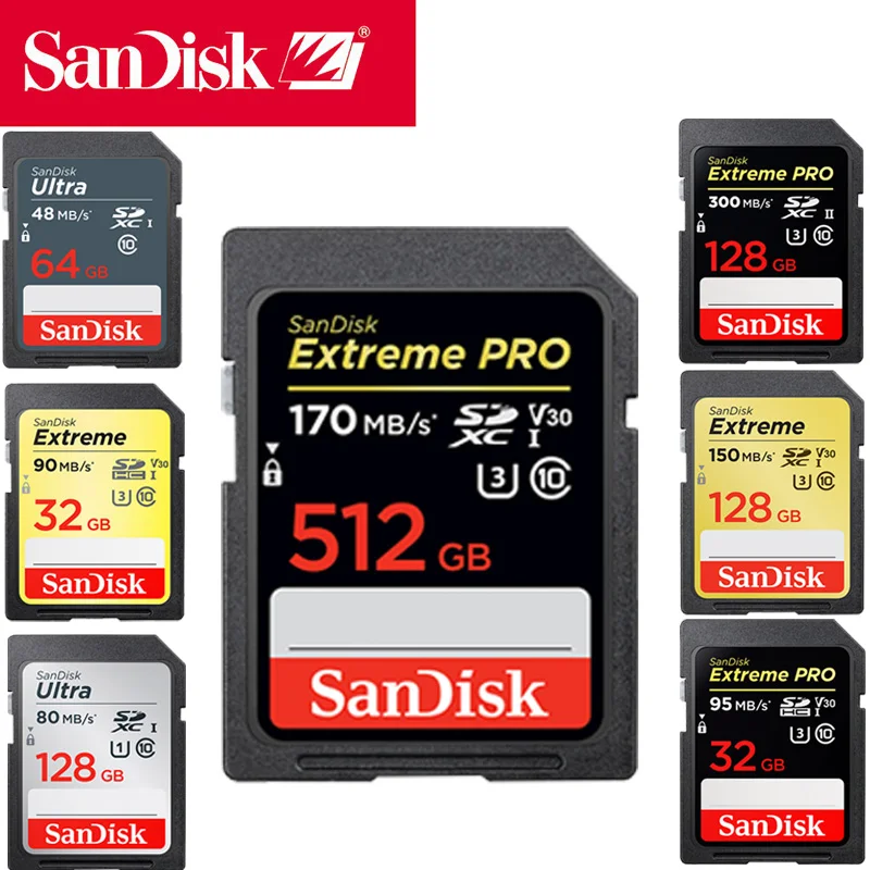 SanDisk, экстремальный Pro/Ultra, флешка sd card флешки 64 ГБ, sd-карта, карта памяти, 32 ГБ, флеш-карта, 128 ГБ, 16 ГБ, класс 10, U3, для камеры 1080p 3D, Full HD карта памяти карты микро сд карты памяти скидки