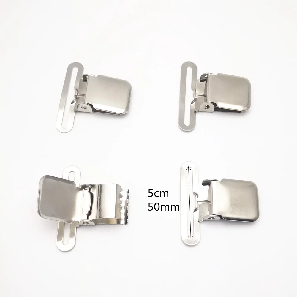 2pcs/lot Suspender Clips 50 40mm Metal Paci Pacifier Suspender Clips  Holders DIY For Custom Craft Project Strong Catch Accessory