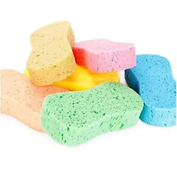 

New Car Wash Sponge Mixed Color Clean Scrubber Handy Kitchen Cleaning Sponge With Vacuum Compression Packaging Car Detailing