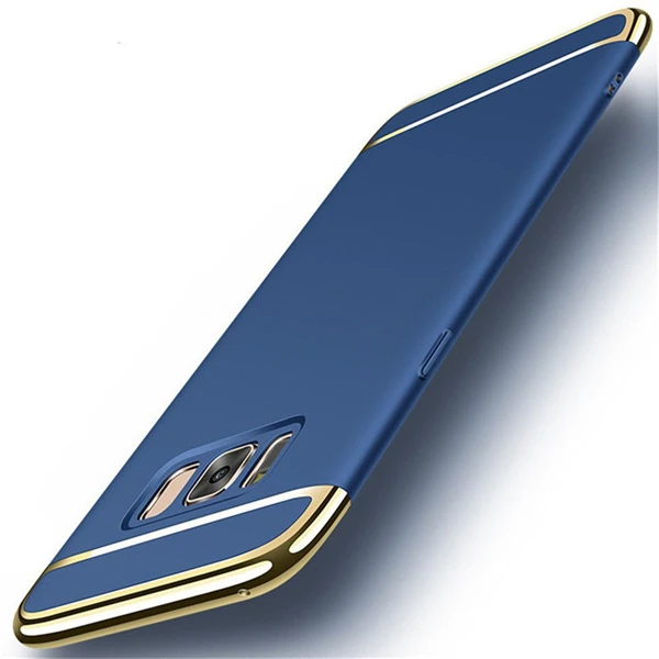 Роскошный чехол 3 в 1 для samsung Galaxy S6 S7 Edge S8 S9 S10 Plus жесткий чехол для samsung Galaxy Note 8 9 - Цвет: Blue