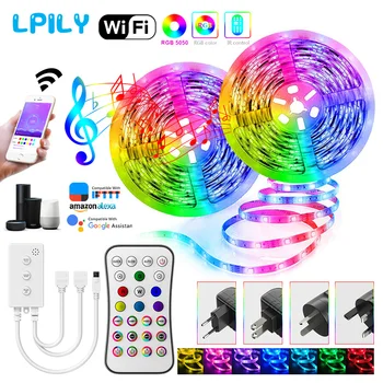 

SMD 5050 Led Light Strip RGB wifi Led Strip Non Waterproof 5m 10m 15m Led Tape Flexible Ribbon Led lights for kitchen Christmas