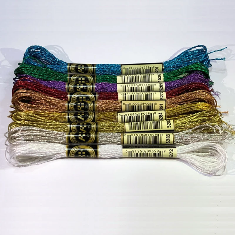 Многоцветная вышивка крестом золотые и серебряные нити Diy крестиком нитки для вышивания крестиком шитье, моток пряжи ремесло DIY браслет плетеный