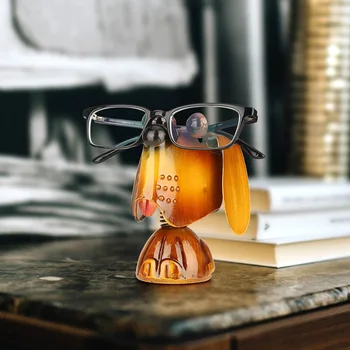 

Desk Living Room Eyeglass Holder Home Decoration Stand Iron Sculpture Study Dog Shaped Animal Sunglasses Display Gift Handicraft