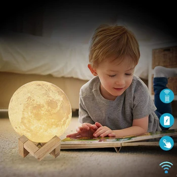 

ZK20 3D Printing Moon Lamp Galaxy Moon Light Kids Night Light 16 Color Change Touch and Remote Children's Night Lamp gift