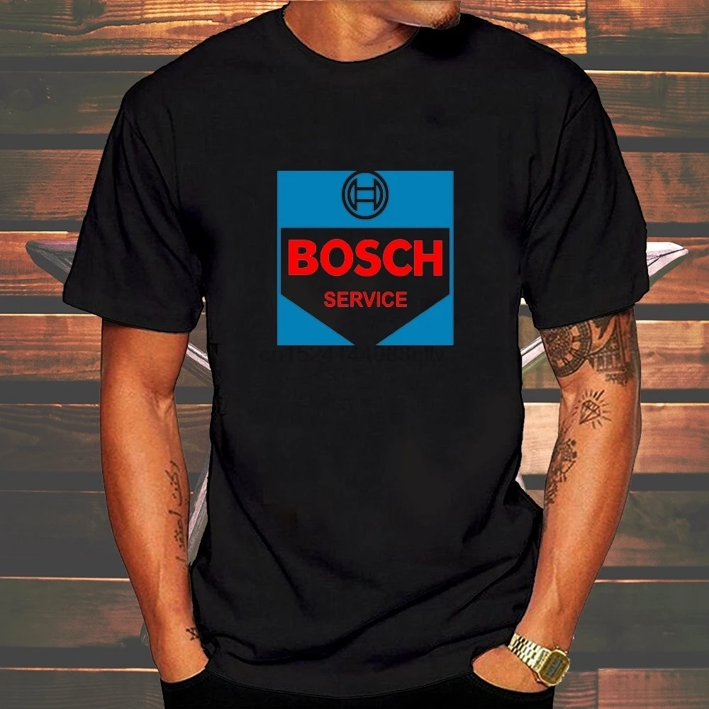 

Bosch Service Logo Casual T Shirts Printed Graphic Men Round Neck Tops Black Size S-3XL