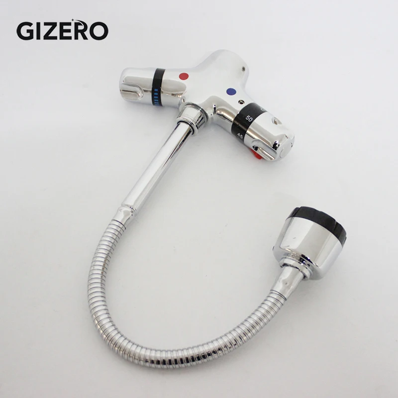 GIZERO термостатический кран кухонный выдвижной смеситель гибкий горячий и холодный контроль температуры бортике кран для раковины ZR986