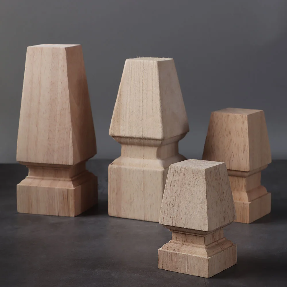 Wooden Furniture Legs European Style Solid Wood Carved Furniture Foot Legs TV Cabinet Seat Feets Vintage Home Decor Crafts Accessories