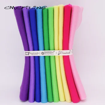 

CMCYILING 25x28cm 10 Pcs/Lot Patchwork Soft Felt Fabric For Needlework DIY Sewing Dolls Crafts Rainbow Polyester Cloth