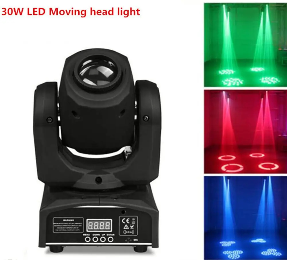 

2pcs/lot Mini Spot LED 30W LED Spot Moving Head Light/ dj controller LED gobo Lights beam lights