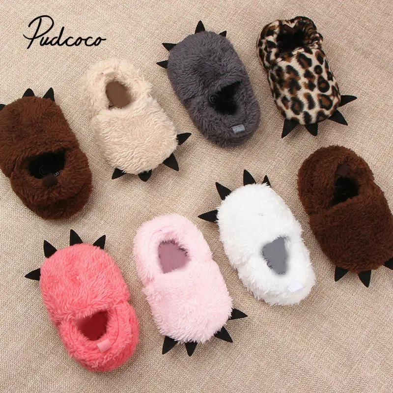 

pudcoco 2019 Sweet Toddler Infant Baby Girl Boys Cute Fur Warm Shoes 0-12M 1Years Gift Soft Cotton Cartoon Paw Boots Prewalker