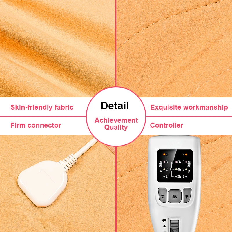 Electric Warm Blanket 220v Heated Blanket with Thermostat Soft Polyester Flannel Electric Heater Warmer Pads Bedroom Blankets