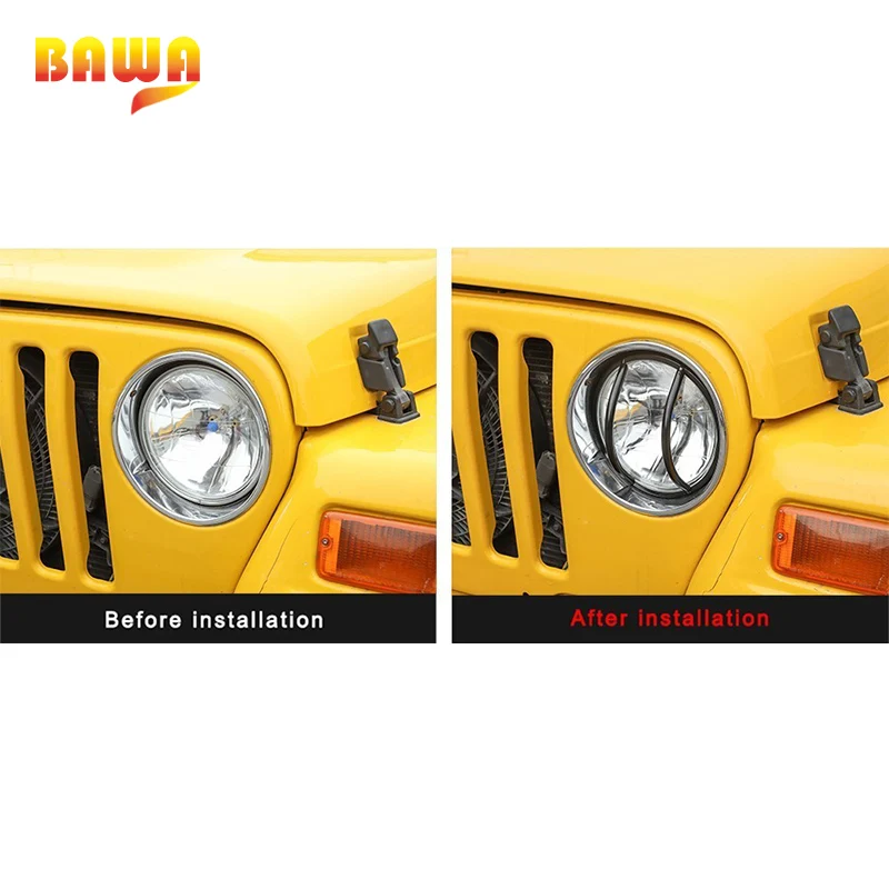 BAWA передняя фара автомобиля лампы колпаки кронштейн для Jeep Wrangler TJ аксессуары 1997-2006