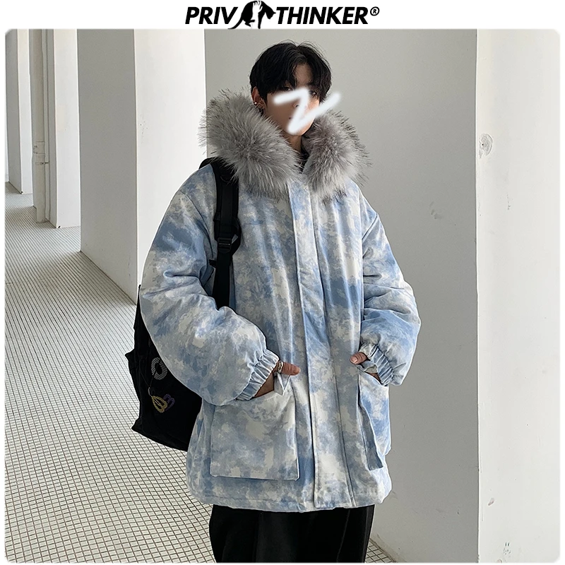 Privathinker, Мужская камуфляжная куртка Harajuku,, зимняя парка с капюшоном, пальто, Мужская теплая куртка, Мужская утолщенная модная уличная зимняя куртка