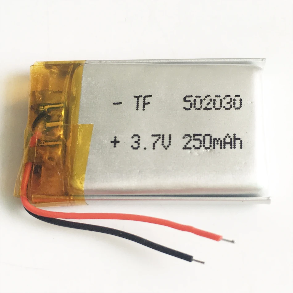 3,7 V 250mAh литий-полимерный перезаряжаемый lipo-аккумулятор 502030 индивидуальные оптовые CE FCC паспорт безопасности токсичных веществ сертификация качества для MP3 - Цвет: 1pcs