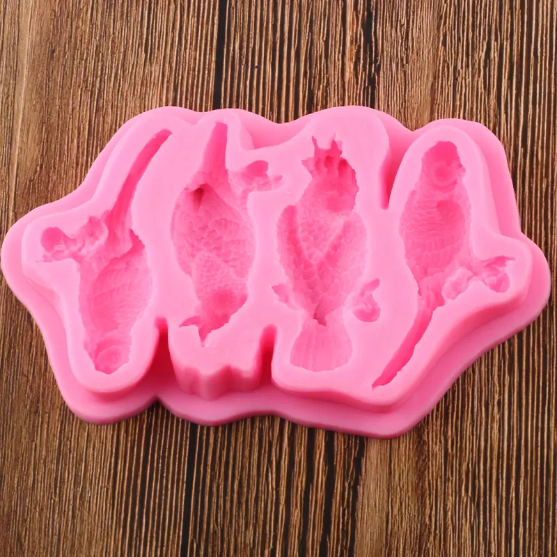3D птицы Попугай силиконовые формы DIY Инструменты для украшения тортов из мастики Мыло Свеча Смола Глина Плесень Конфеты шоколадные формы для мастики