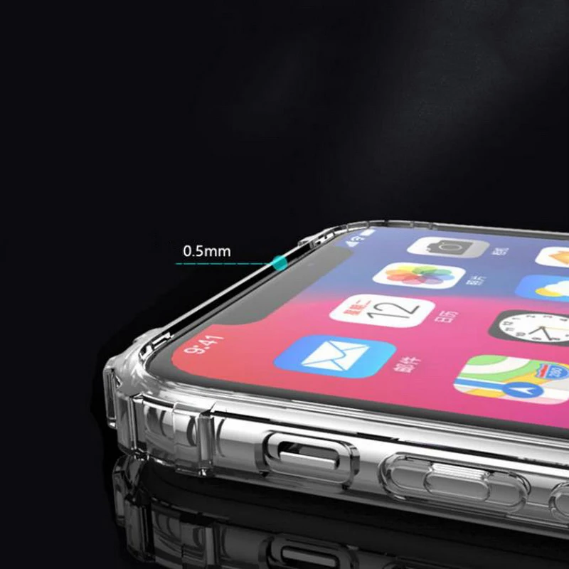 Сверхпрочный защитный чехол для iPhone 11 Pro Max X XS Max, усиленный силиконовый прозрачный чехол с четырьмя углами для iPhone XR 6 6S 7 8 Plus