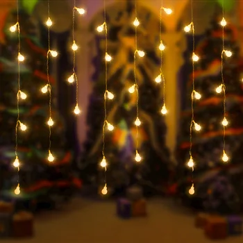 4.6M Led Bal Guirlande Verlichting Fairy String Ijspegel Gordijn Kerstmis Licht Vakantie Decoratie Lamp Outdoor Garden Street Bruiloft