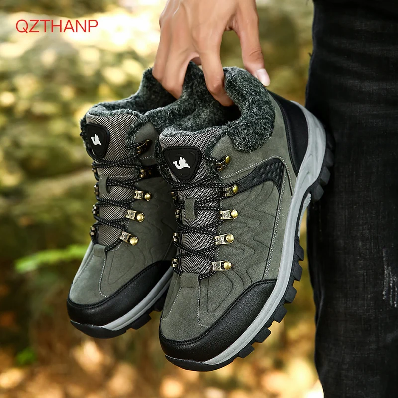 

Men Safety Work Boots Winter Leather Lace Up Mens Military Shoes Outdoor Rubber Boots Casual Sneakers Breathable Zapatos Hombre