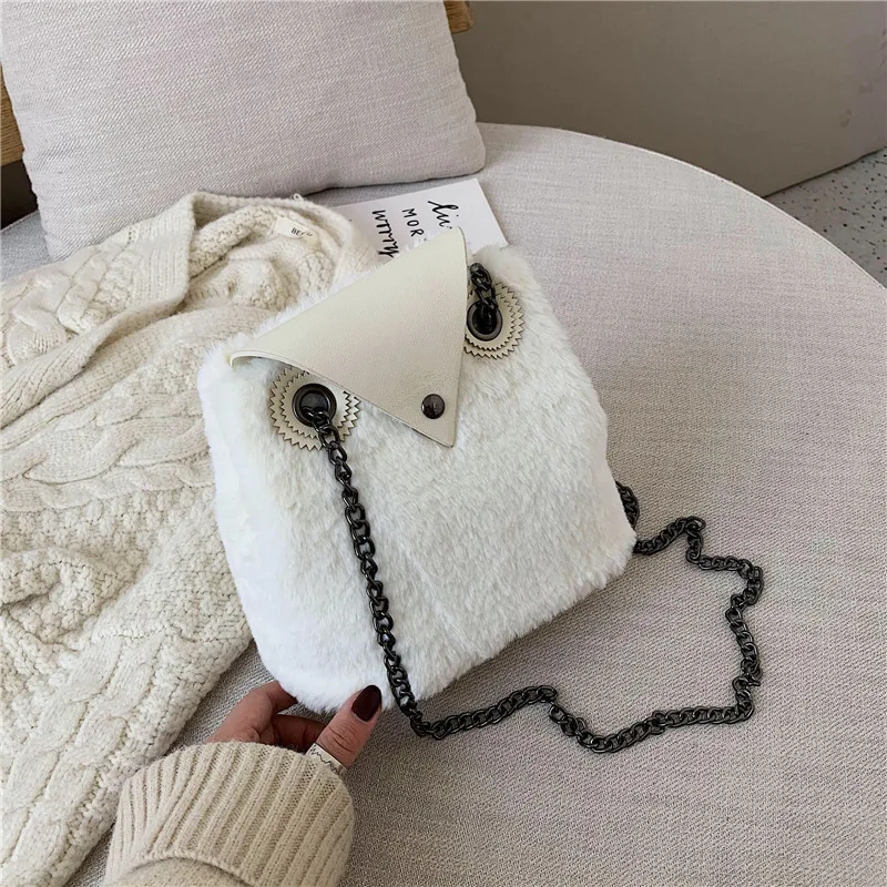 

2019 Autumn And Winter New Style Korean-style Versatile Cute Adorable Mini Chain Bag Shoulder mao rong bao Maomao Bag Women's