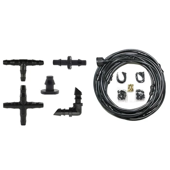 

2 Set Garden Accessories: 1 Set Irrigation Fittings Kit, Drip Irrigation Barbed Connectors & 1 Set Mist System Kit