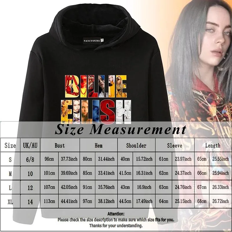 Женская модная повседневная толстовка Billie Eilish с карманом, толстовка с капюшоном и длинным рукавом, пуловер, топы, толстовки, Новинка