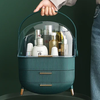 

Cosmetic Storage Box Portable Large-capacity Dust-proof Lipstick Skin Care Products Dressing Table Home Finishing Desktop Rack