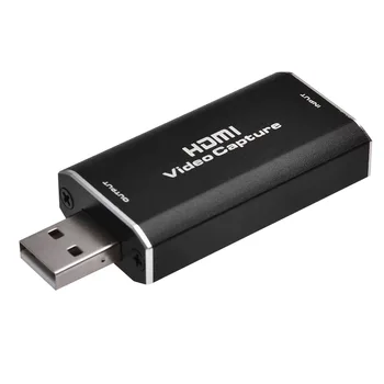 

1080P Live Broadcasting Compact Aluminum Alloy Game Video Card Real Time Teaching Recording Send Signals Audio Grabber