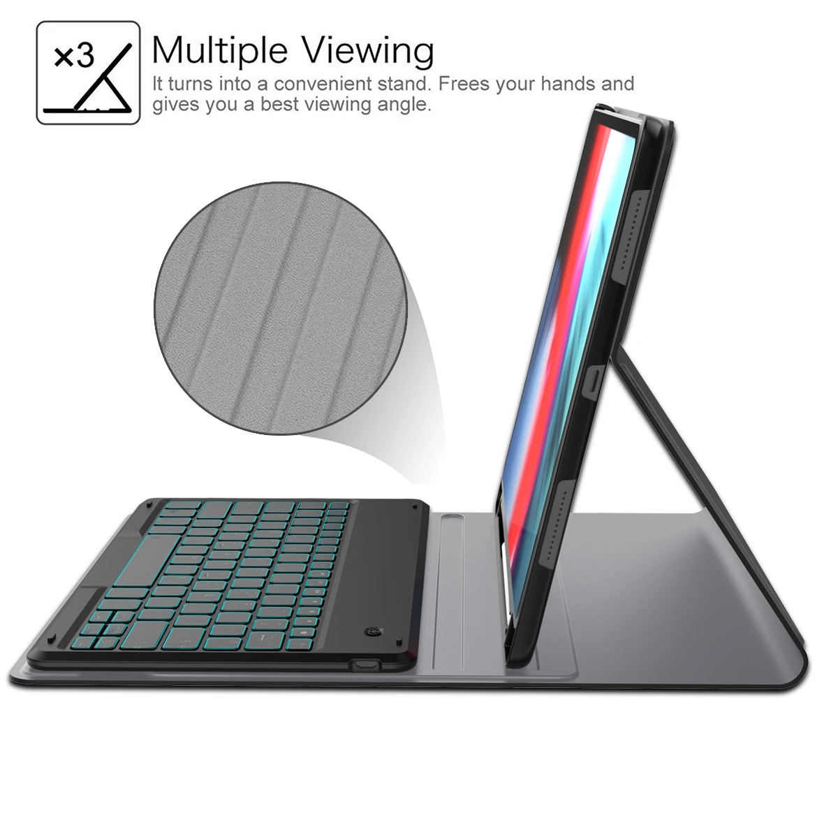 Клавиатура для планшета iPad Pro 12 9 дюйма 2018 7 цветов клавиатура с подсветкой