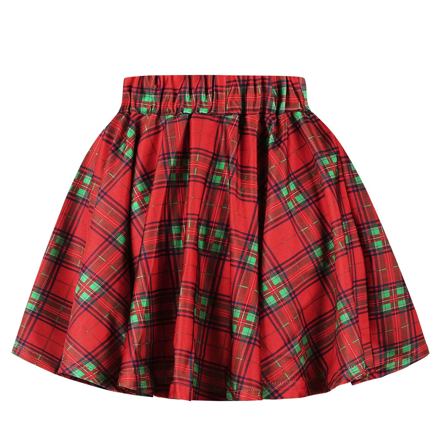 Детская Свободная юбка трапециевидной формы с рождественским принтом Санты для девочек-подростков, модные юбки принцессы с высокой талией