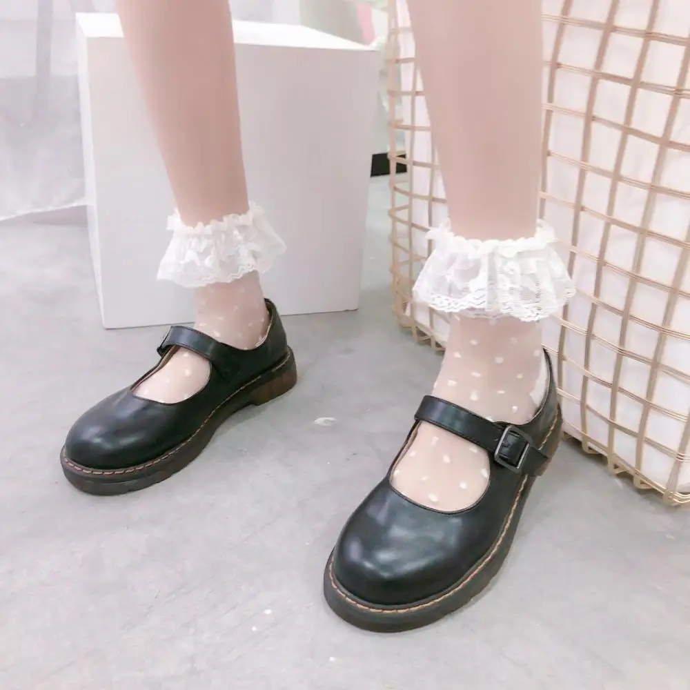 Носки в стиле Лолиты милые носки с оборками японском женские летние тонкие