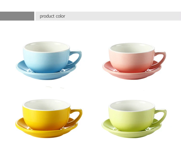 Ceramic Coffee Cup Saucers Copos Restaurant Espresso Cappuccino Latte Art Mug Afternoon Tea Black Tea Cup 350CC Big Capacity