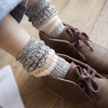 

Women Socks New Autumn Winter Japanese Fashion Colorful Striped Medias Cotton Long Funny Socks