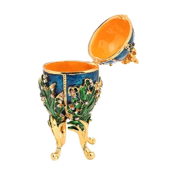 

Retro Enamel Figurines Egg Model With Base Miniature Model For Home Decoration Crafts Exquisite Ornaments Jewelry Box Storage