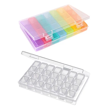 

New 28 Slots Diamond Embroidery Box Diamond Painting Accessory boxes Case CrossStitch Tools 11*17CM