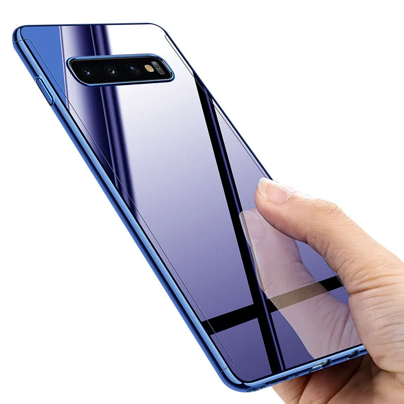 Для samsung Galaxy S10 роскошное покрытие для чехла 360 PC зеркальная поверхность задняя чехол для Galaxy S8 S9 Plus S10e Note 9 8 S7 Edge чехлы