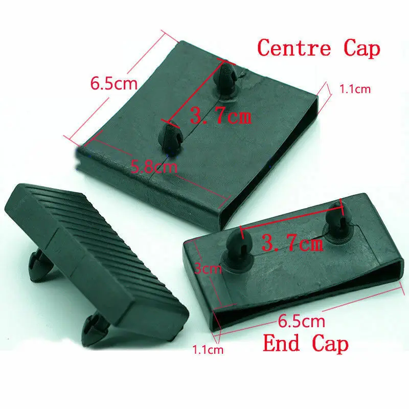 20PCS Plastic Square Replacement Sofa Bed Slat Centre End Caps Holders Black Inner Size 9mm x 53mm 55mm 62mm - Цвет: Centre Caps(9mmx62mm