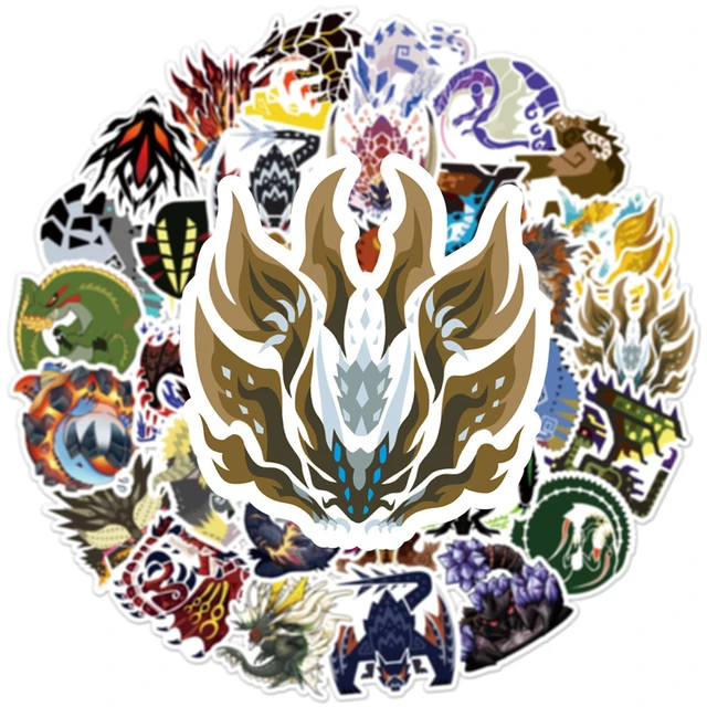 Monster Hunter Custom Made Items Icon Magnet Sticker Fridge Laptop Home  Decorative 10 Pcs. Set 1 