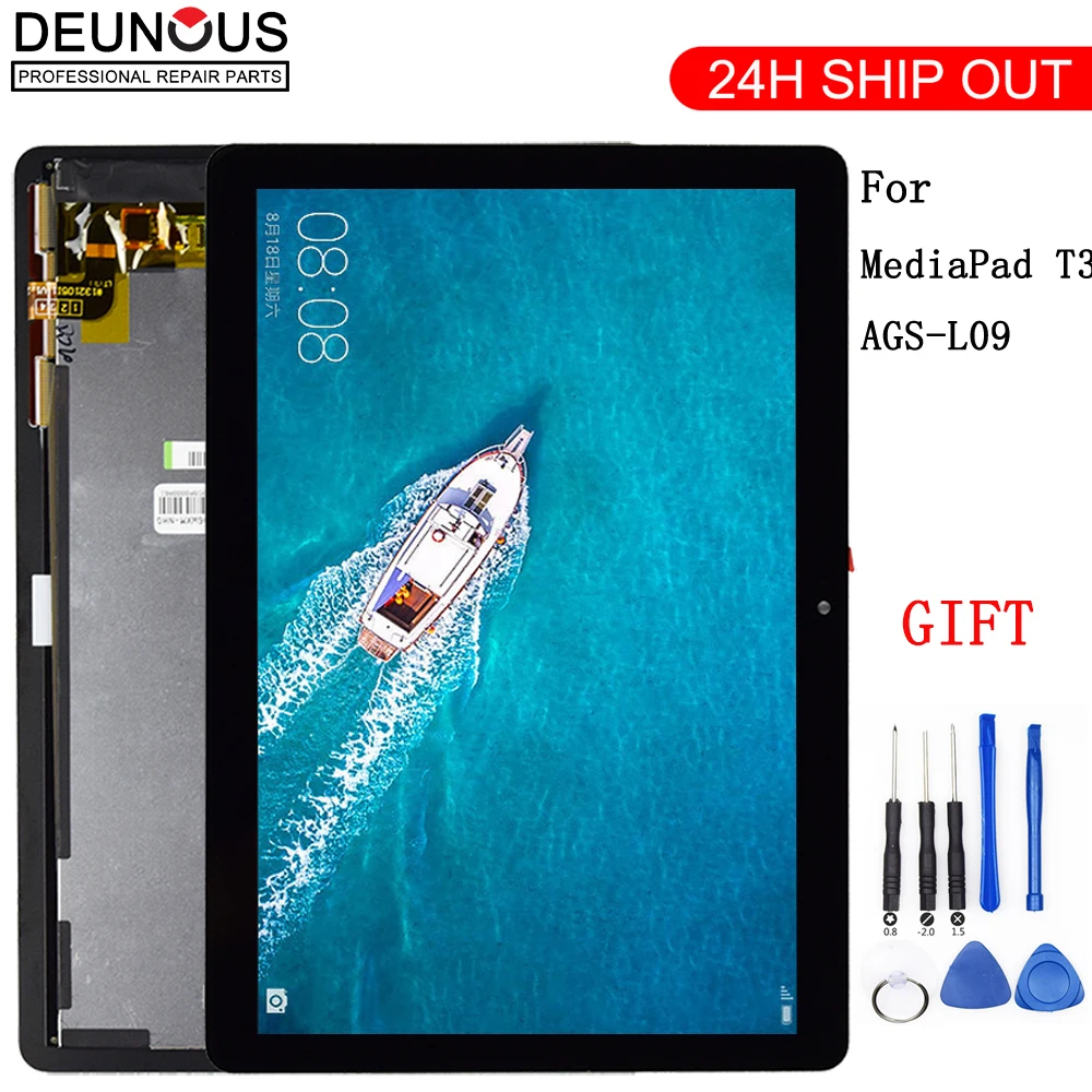 Montaje de digitalizador y pantalla táctil para Huawei Mediapad, novedad, pantalla LCD de 9.6 pulgadas, pre montado para reparación, para modelos T3 10 AGS-L03 AGS-L09 T3