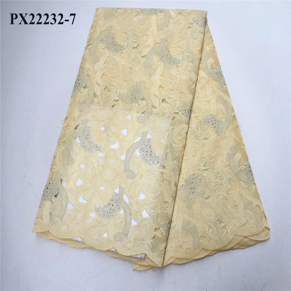 7 China Factory good price Double organza handcut lace fabric swiss voile cotton for lady big party - Цвет: 7